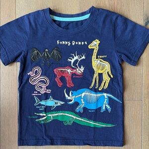 Mini Boden Funny Bones glow-in-the-dark t-shirt, size 3-4